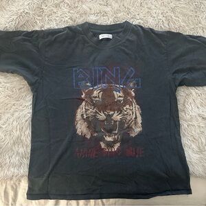Anine Bing Tiger T Shirt Washed Grey Black size Medium